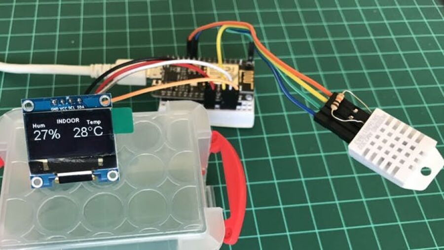 Imagem Páginas/03. Blog/Artigos/Estação Meteorológica doméstica com NODEMCU e OLED/display